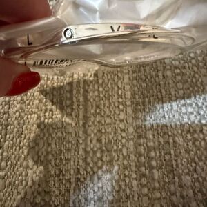Silver Tone Love Bangle Bracelet